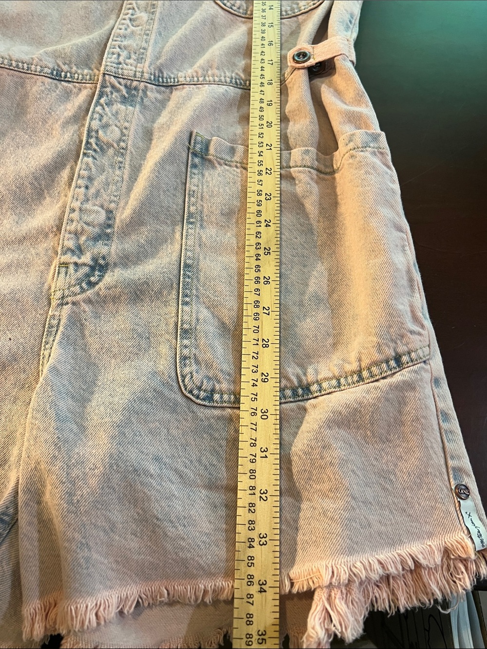One Teaspoon Light Pink Distressed Denim Romper - Picture 4 of 8